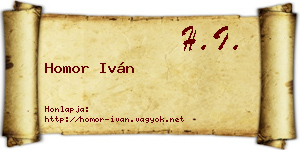 Homor Iván névjegykártya